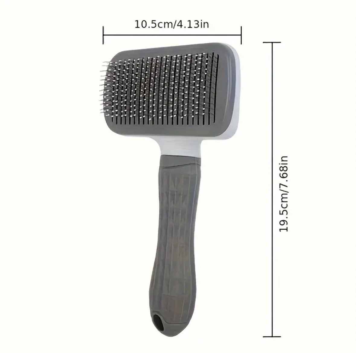 pet owner using FurStyle grooming brush on dog to remove shedding fur and tangles
