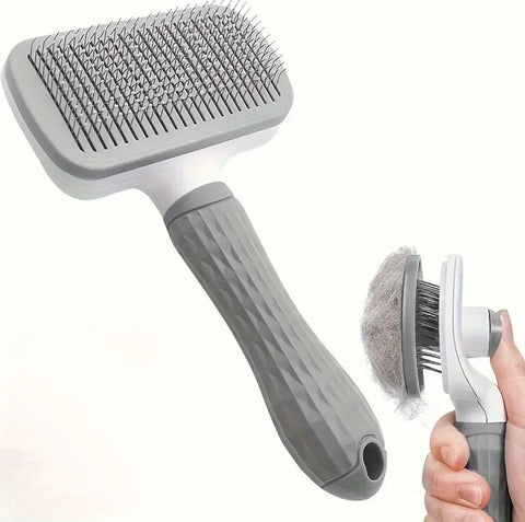 FurStyle pet grooming brush for dogs and cats with self-cleaning fur removal