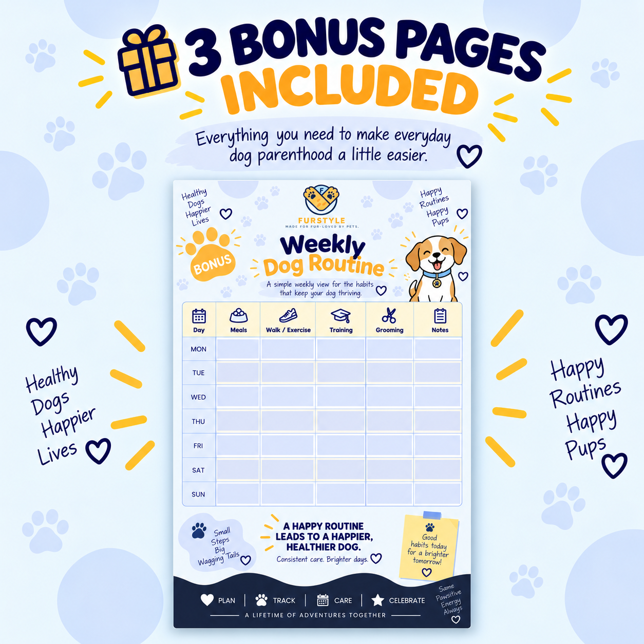 FurStyle™ Pet Parent Planner – Dog Edition | Editable Digital PDF